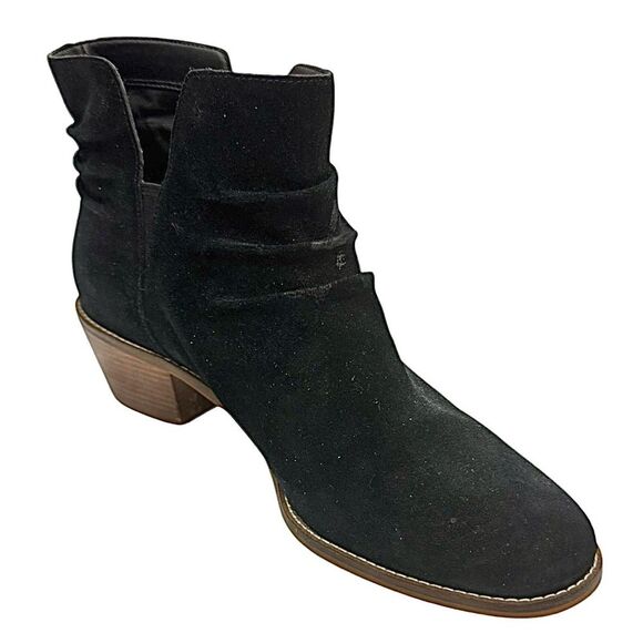 Cole Haan Alayna Black Suede Bootie Slouch Western Flair Size 9.5 M Pre-Owned - Picture 1 of 8